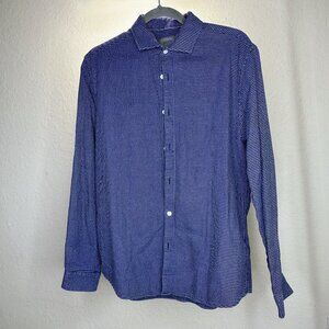 Men's Blue Checkered Button-Up Shirt